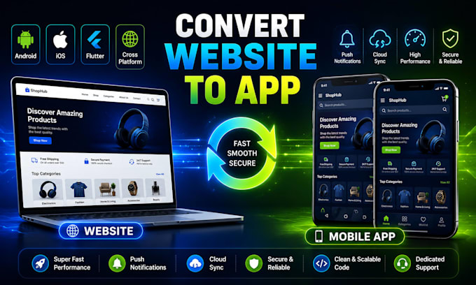 convert website to app or app to website professionally