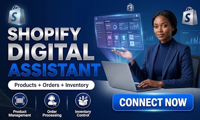 shopify manager, shopify virtual assistance, order management, shopify mentor