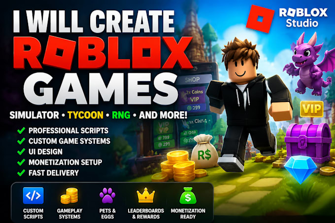 create a viral roblox simulator tycoon or rng game