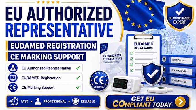 provide eu authorized representative eudamed registration and ce marking support