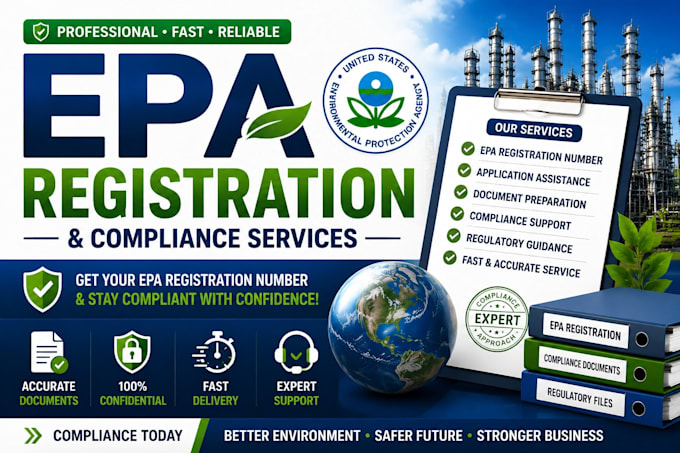 assist with epa registration number application and epa compliance documentation