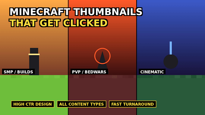 design an eye catching minecraft youtube thumbnail with high CTR