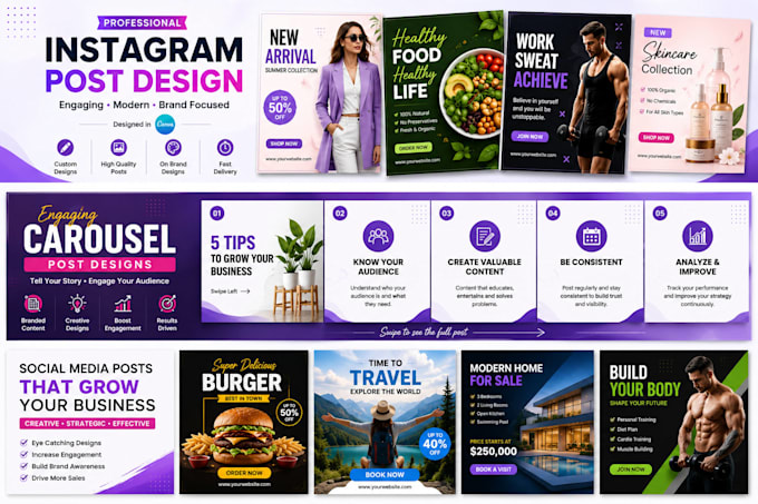 engaging instagram posts and carousel posts in canva
