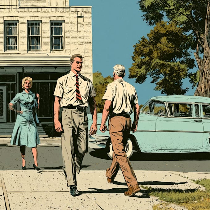 create unique vintage artwork, retro comic for merchandise