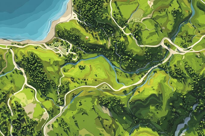 draw vector map and illustration