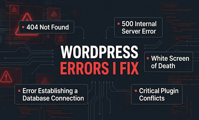 fix wordpress issues, fix wordpress errors, fatal bugs