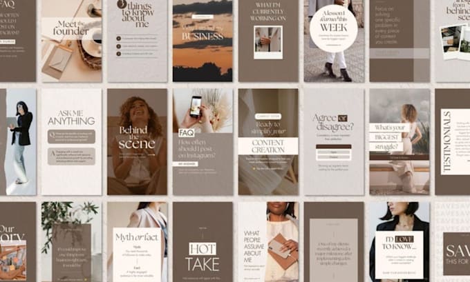 design aesthetic editable instgram posts story reels carousel template on canva