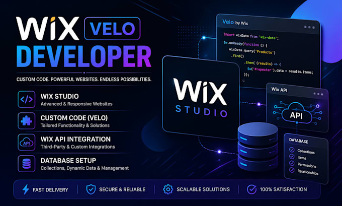 wix velo developer wix studio custom code wix API integration database setup