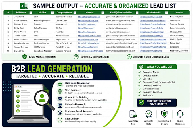 do b2b lead generation and email list building