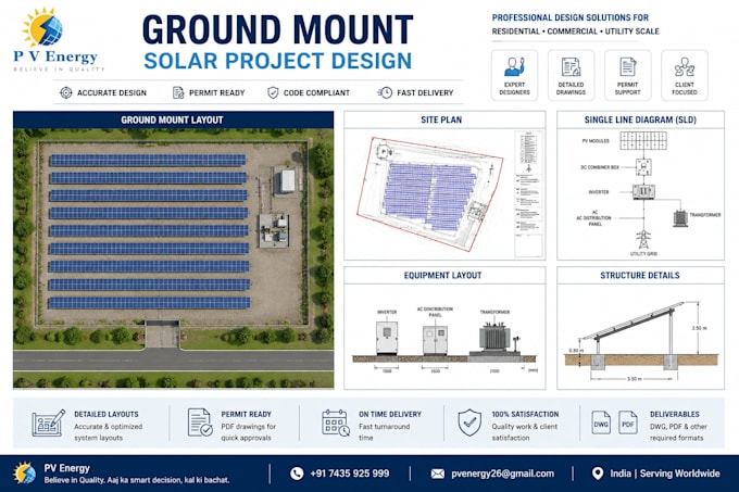 design a professional ground mount solar pv system