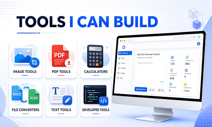 develop a custom online tools website with technical SEO