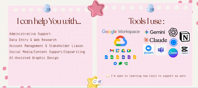 do virtual assistant, data entry, content maker with ai assisted
