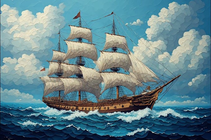create ship oil painting for you