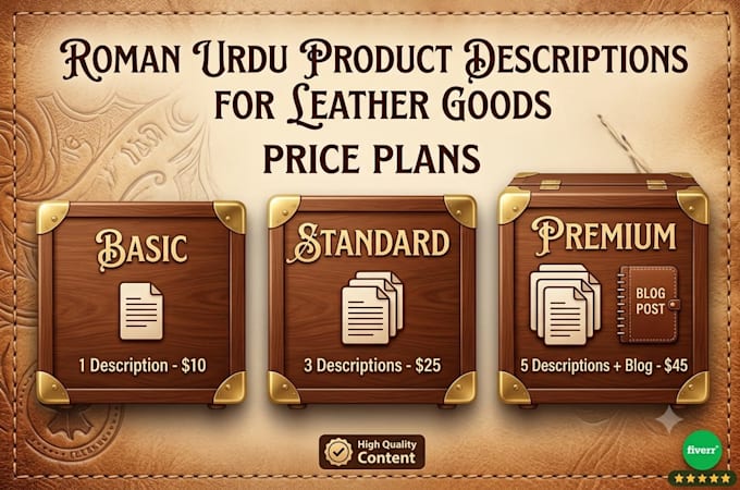 write roman  urdu product description and daraz amazon listing for bags