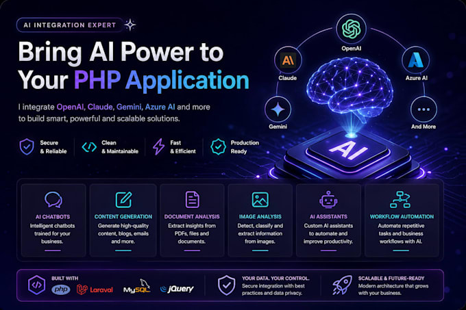 integrate openai, claude, gemini or azure ai into your PHP web application