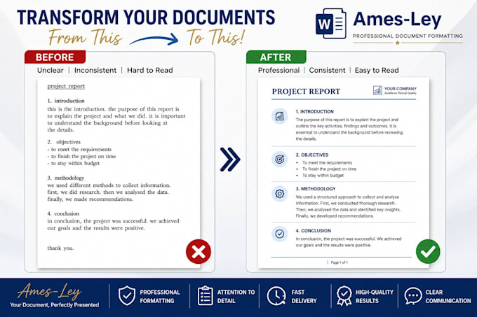 professionally format word documents