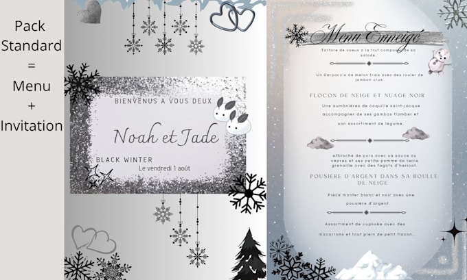 papeterie mariage sur le theme hivers