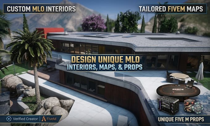 design unique mlo interiors, maps, and props tailored for fivem