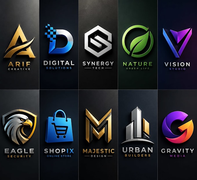 design modern unique 3d business logo