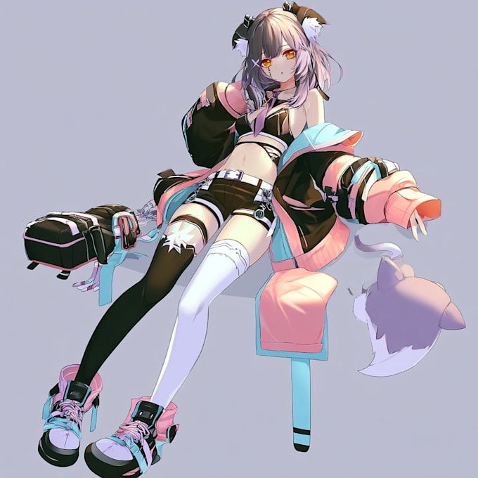 draw anime warrior character illustration