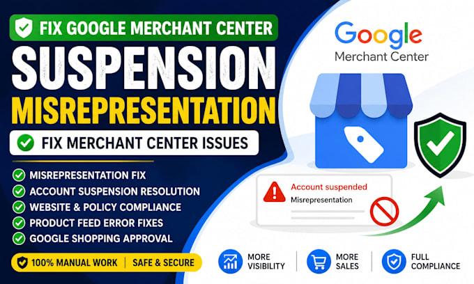 fix google merchant center suspension misrepresentation fix merchant center