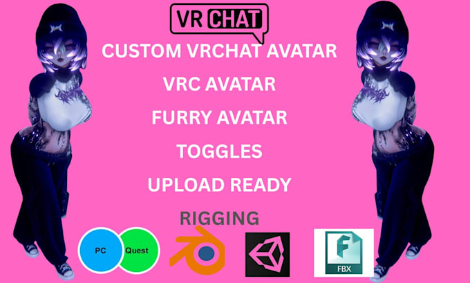 create custom vrchat avatar vrc avatar vr character 3d model commission vrchat
