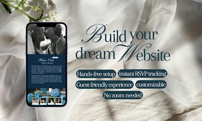create a modern digital wedding invitation website with rsvp