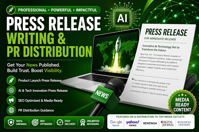 write product launch press release, ai tech innovation PR and PR distribution