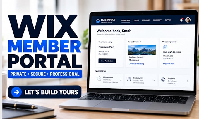 create wix membership website private client portal secure member area