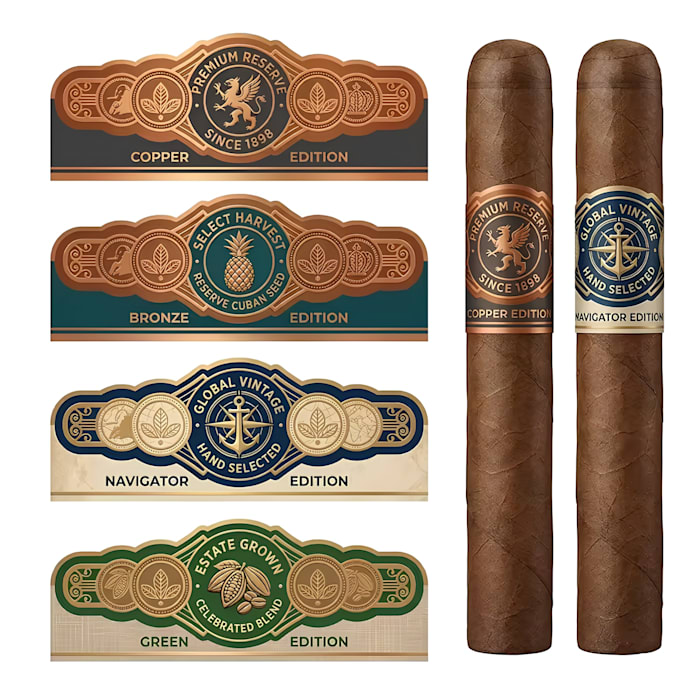 design custom premium cigar bands, ring labels, and tobacco packaging