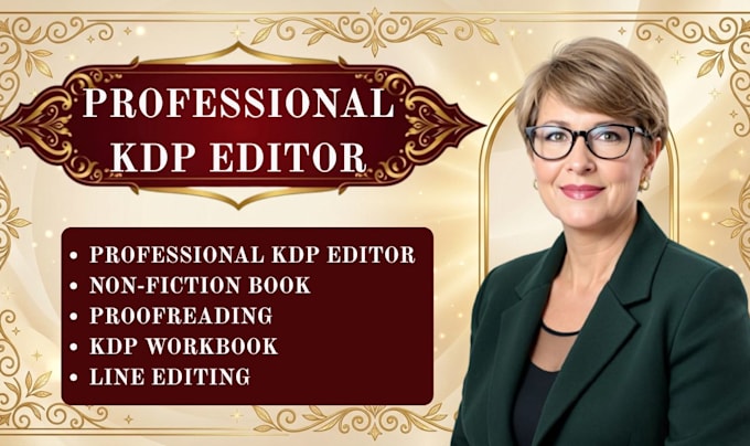 kdp proofreading, memoir editing, copy and line editing, KDP workbook