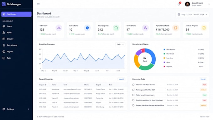 build a custom admin panel and data dashboard