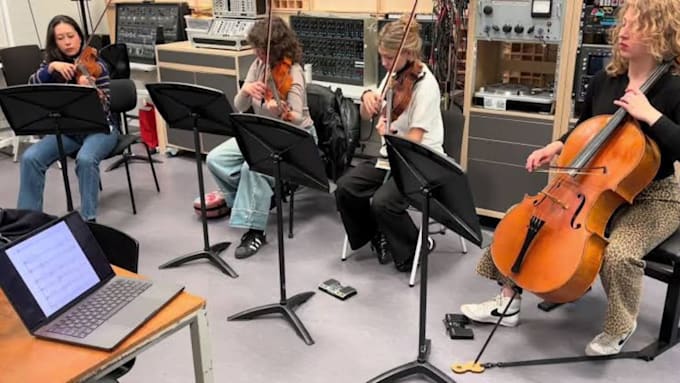 record live string section, violin, viola, cello and contrabass for your project