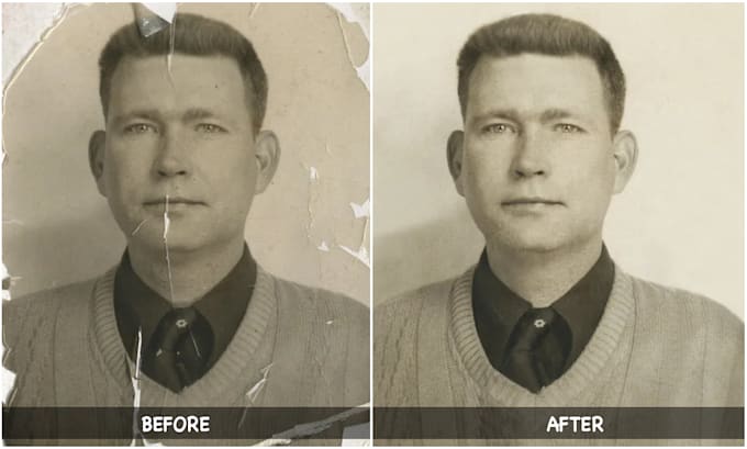 restore and repair your old damaged photos professionally