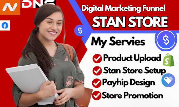 setup 7figure shopify digital product store, etsy shop, stan store digital store