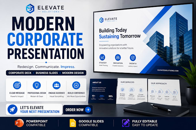 redesign corporate presentation modern business deck