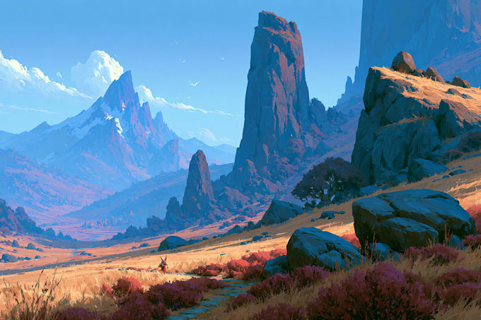 landscape art fantasy illustration background