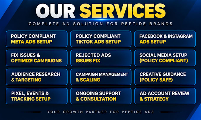fix tiktok peptide ads issues, run compliant meta peptide ads and tiktok ads