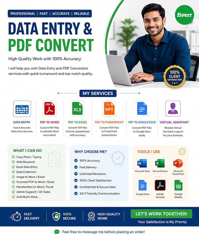 do accurate data entry and PDF conversion