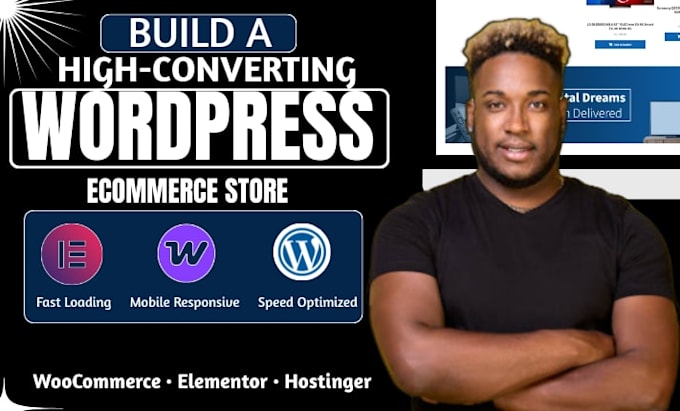create wordpress ecommerce online store website, hostinger woocommerce and seo