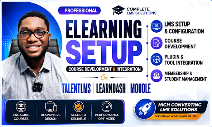 do elearning course development on talentlms, learndash moodle and wordpress lms