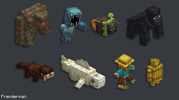 create custom minecraft 3d blockbench models, textures, and animations