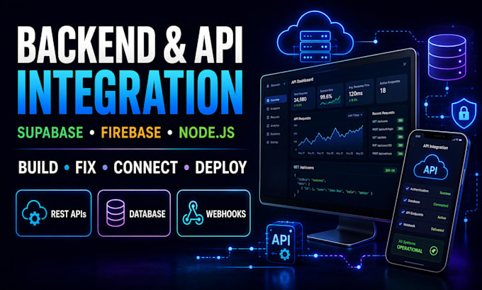 build bug fix integrate supabase, firebase, node js openai, graphql, rest API