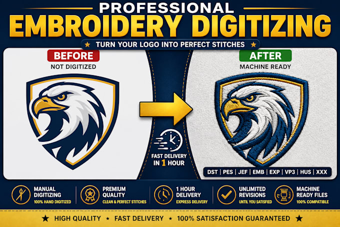convert logo into embroidery digitizing files dst pes jef emb