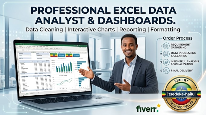 do data analysis, excel report, and pivot tables