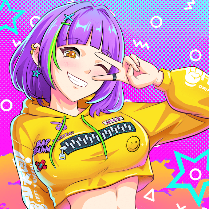 draw anime profile picture, pfp vtuber, streamer avatar