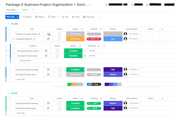 develop and organize your project plan