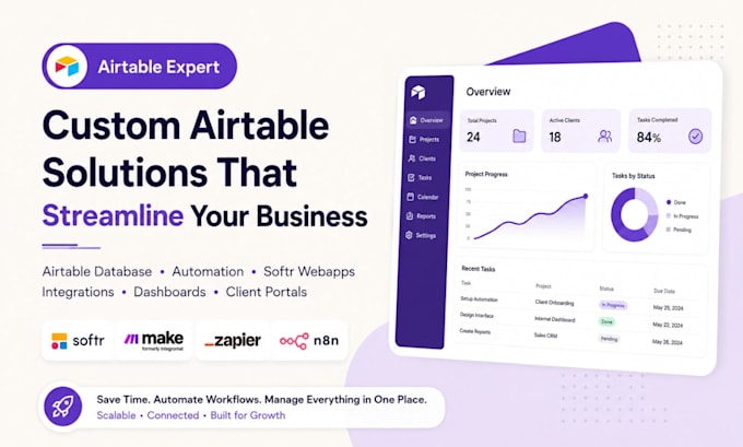 setup airtable crm airtable database airtable workflow airtable expert softr