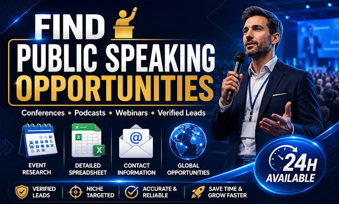 find public speaking opportunities and niche specific speaking leads