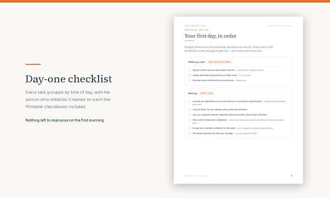 create a professional employee onboarding manual for your team